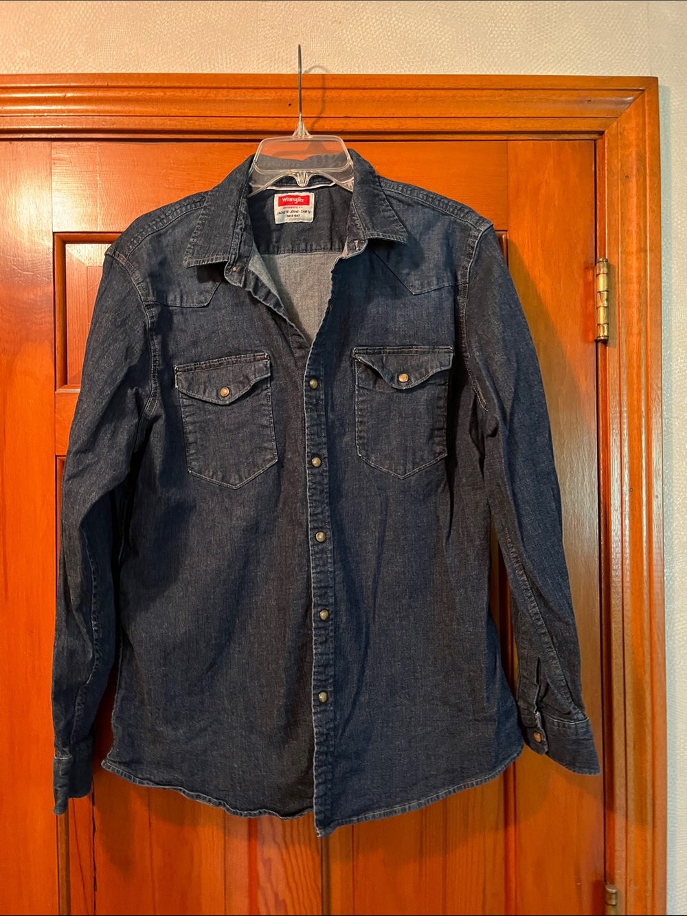 Wrangler Indigo Denim Western Shirt with Snap Pockets
